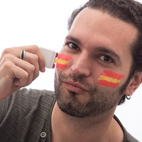 Spanska flaggan Ansiktsmålning - Spanien Fan Costume Makeup