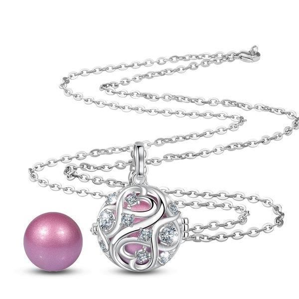 Infinity knut graviditet bola med rosa klockkristaller * Halsbandslängd: 114 cm * Hängsmaterial: Koppar, silverpläterad *