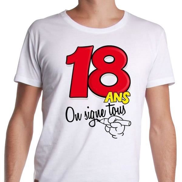 18 år gammal t-shirt till autograf - Made in France - Storlek XL - Vit - Bomull