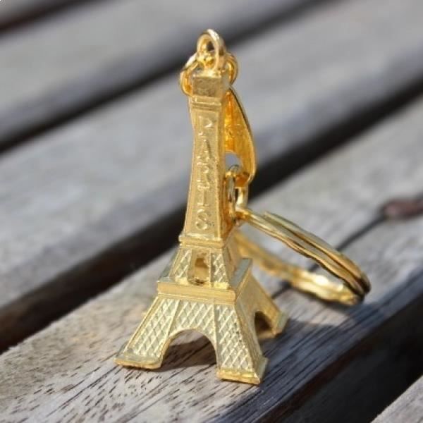 Eiffeltorn nyckelhängare gul nyckelring