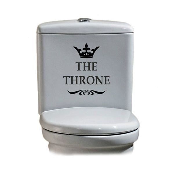 Självhäftande toalettdekal i vinyl The Throne * Mått: 18 x 16 cm * Material: självhäftande vinyl Funktioner: