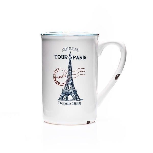 Vintage mugg Paris Eiffeltorn emaljerad effekt Retro kopp
