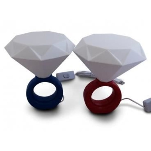 Exceptionell lampa i form av en LED-ring med en blå faux diamant lysande LED deco-lampa.