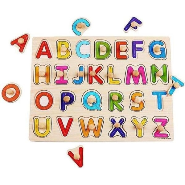 Montessori-pussel i trä med stora bokstäver