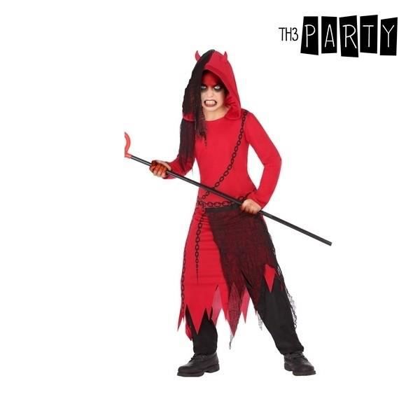 Red Black Demon Kids Costume (4 st) - One Size Fancy Dress - 7-9 år