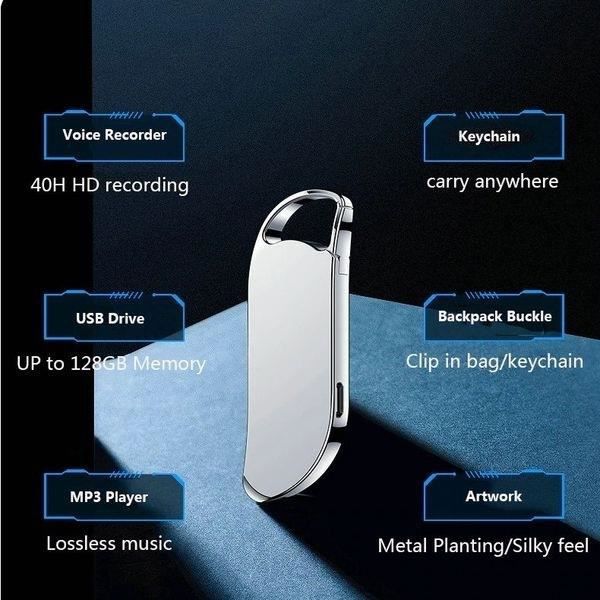 Dold spionmikrofon spionröstinspelare 32GB MP3-spelare