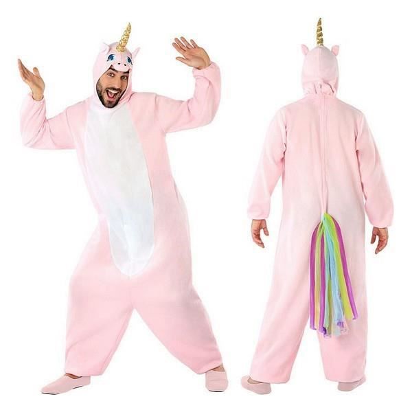 Vuxen Unicorn Fancy Dress Festdräkt Storlek - M/L Rosa, flerfärgad, guld