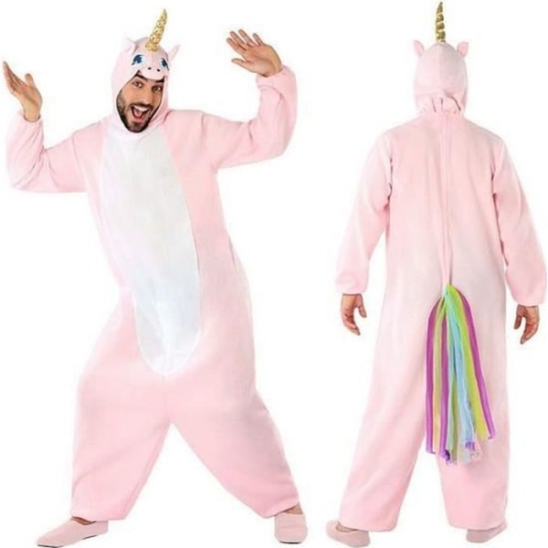 Vuxen Unicorn Fancy Dress Festdräkt Storlek - M/L Rosa, flerfärgad, guld