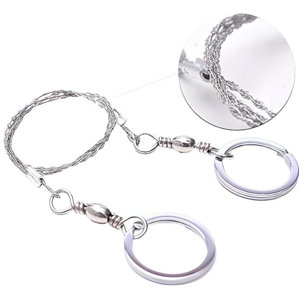 Mini 2-rings stålöverlevnadssåg * Material: ståltråd med sågtänder * 2 ringar: 3,5 cm i diameter * Längd