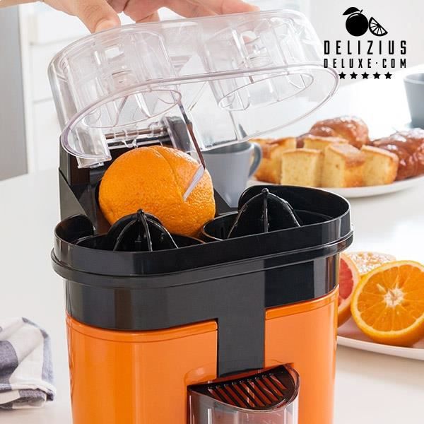 Elektrisk dubbel juicepressapparat apelsinjuice easy vit grå gul * Mått: 22 x 23,5 x 21 cm* ension: 220-240