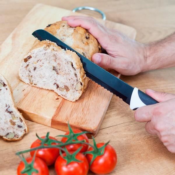 6st svarta knivar med halkfritt handtag (6 st) - Professionella knivar för köket billigt