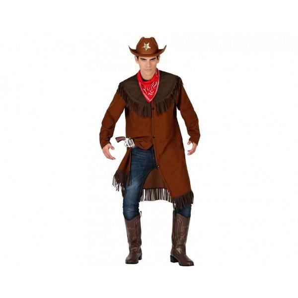 Cowboydräkt för vuxna - EUROWEB - Polyesterjacka och halsduk - Storlek XL