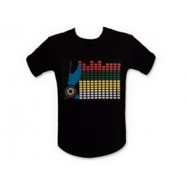 Gitarrist t-shirt framför LED equalizer Storlek M equalizer nattklubbar lysande LED ljud tshirt.