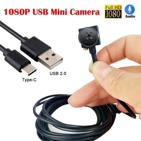 1080P HD spionkamera med USB och USB C-kabel - Knapp - Svart - Stöd 1080p High Definition Video