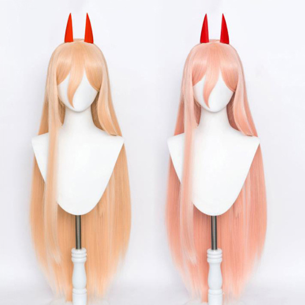 Anime Chainsaw Man Makima Power Cosplay paryk Lang Orange Pink Pa Orange One Size