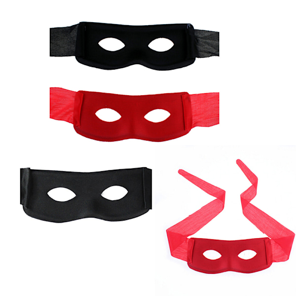 Bandit Zorro Maskerad Mask för Temafest Maskerad Cos black