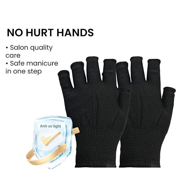 1 par nagelkonst handskar svart UV-skyddshandske tunn anti svart one size