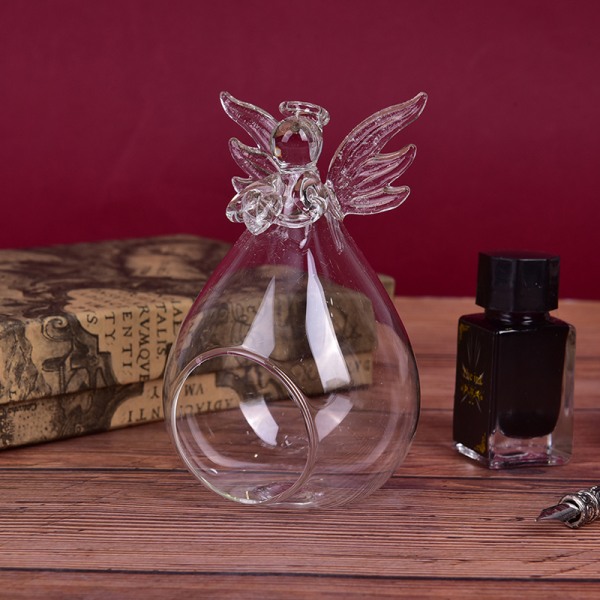 Angel Glass Tea Light kynttilänjalka Home Party Decor kynttilänjalka Transparent 1pc