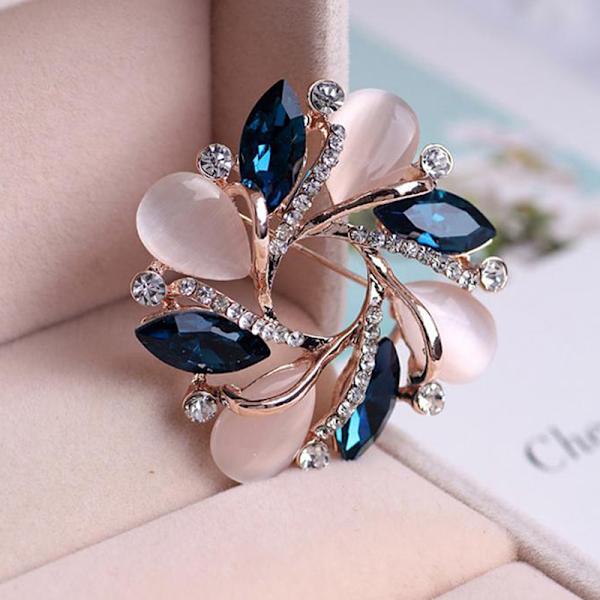 2 PC Fashion New Crystal Bauhinia Shape Brosje For Women Dress Multicolor 4.4cm