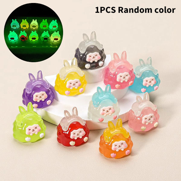 Kawaii tegneseriedekorasjoner Mini harpiks lysende små ornamenter onesize