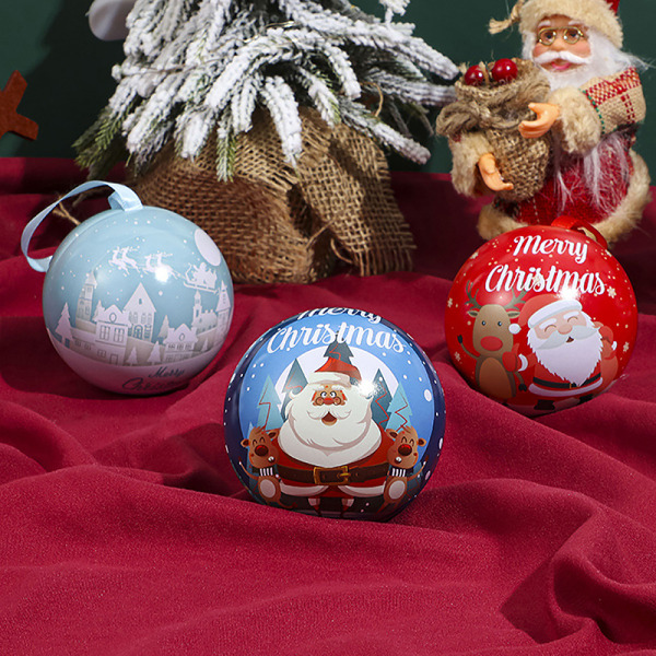 7 cm juletre Dekor Ball Bauble Printed Xmas Party Hanging C one size