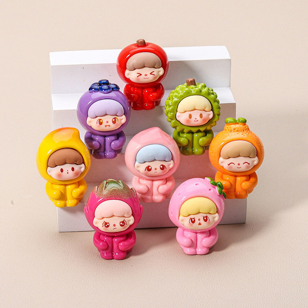 Kawaii tecknade hartsfigurer i resin, små prydnader, barnkalas onesize