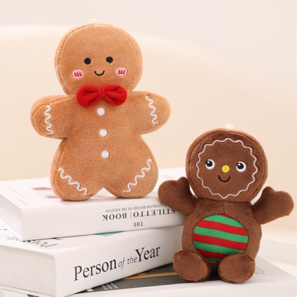 Julepynt Leker e Gingerbread Man Plysjleketøy Doll Pi brown 15cm
