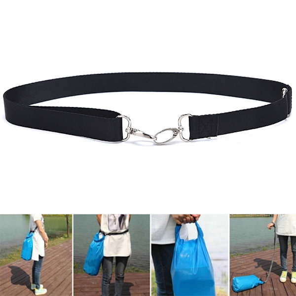 Justerbar axelväska i nylon Bältebyte Crossbody för bärbar dator Black 120*2.5CM