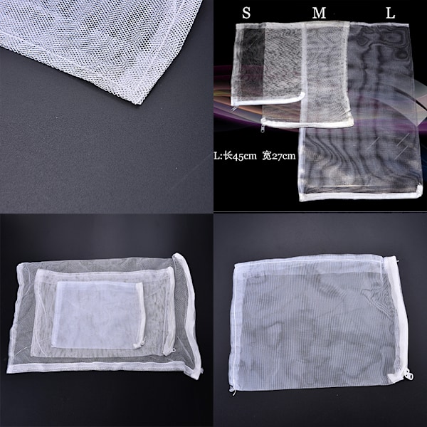 1x Akvariumfilter Zip Mesh Bag Fisk Tank Zip Filter Bag 14*21 CM