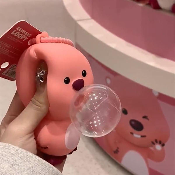 e Loopy Doll  Blås Bubbla Nyckelring Väska Hänge Avkoppling Till Pink one size