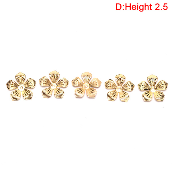 50 stk Vintage metallblad filigran blomsterskive Charms DIY Craft Gold D