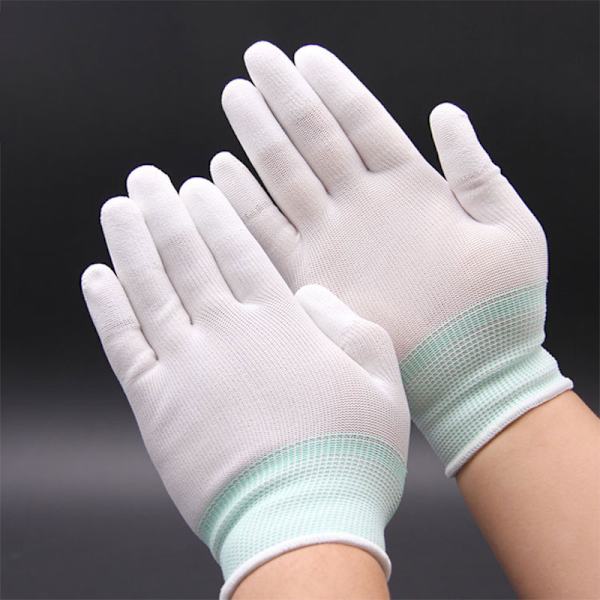Anti Static ESD Elektroniske Arbejdshandsker Pu Finger PC Antiskrid White one size