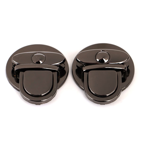 2x Metalllås Veske Veske Spennelås For håndvesker Skuldervesker Black 2pcs
