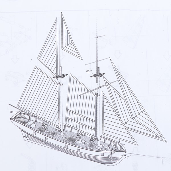 1:100 Halcon træ sejlbåd Model DIY Kit Skibssamling De A one size