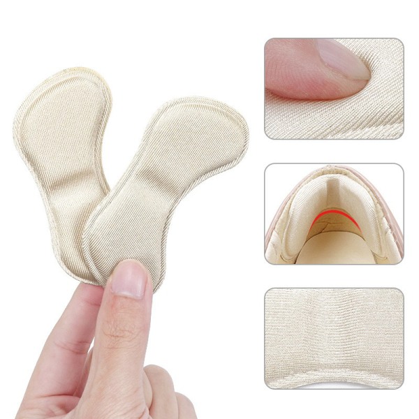 2-Pack innersula Patches Häl Pad Sneakers Justerbar storlek Relief beige one size
