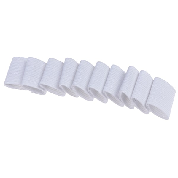 20 STK Finger Sleeve Sports Basketball Support Wrap Elastisk Prot White Onesize