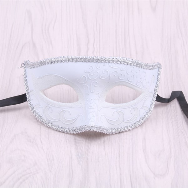 Maskeradmasker för par venetiansk kvinna spets män PP Cosplay White ONESIZE