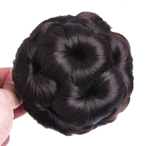 Syntetisk Hår Bun Bud Hårklemmer Til Kvinder Hestehale Klo Klemme brownish black