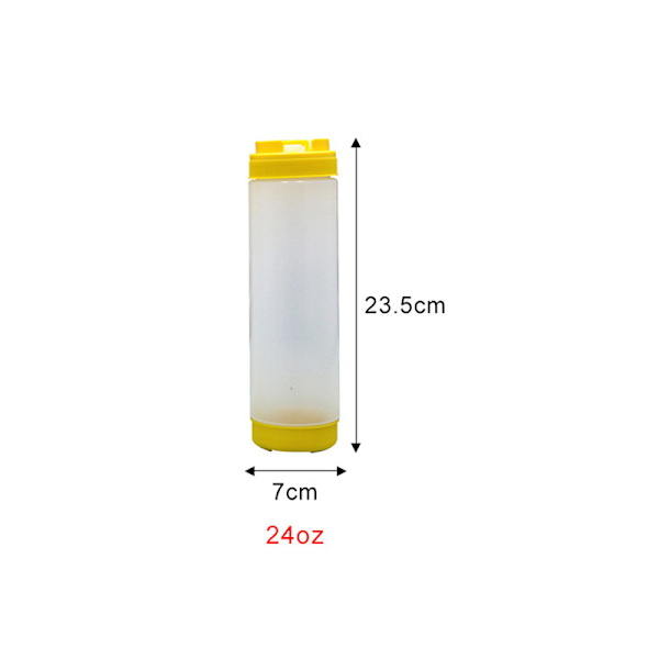 Plastsåsflaskor Dubbla huvudflaskor Tomatdispenser Stor Yellow 24oz720ML