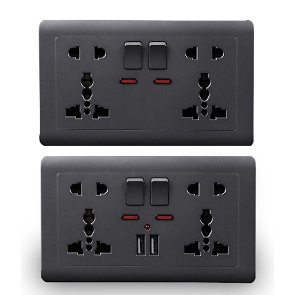 EU-standard USB-uttag Grå Inbyggd Panel Väggströmuttag A