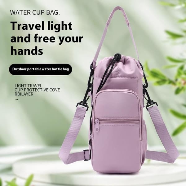 Vattenflaskhållare med rem Isolering Vattenflaskbärare Pink