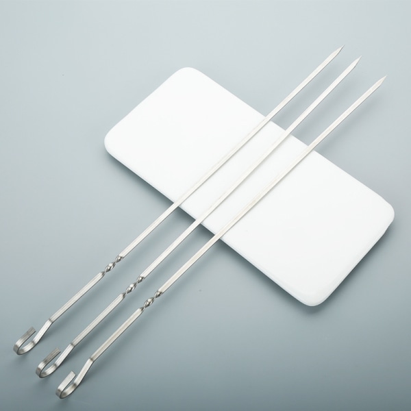 10 stk spyd til grill gjenbrukbar grill i rustfritt stål Silver 10Pcs
