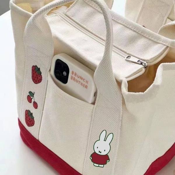 Handväska i canvas för kvinnor Enfärgad, Casual , stor kapacitet för kvinnor Red