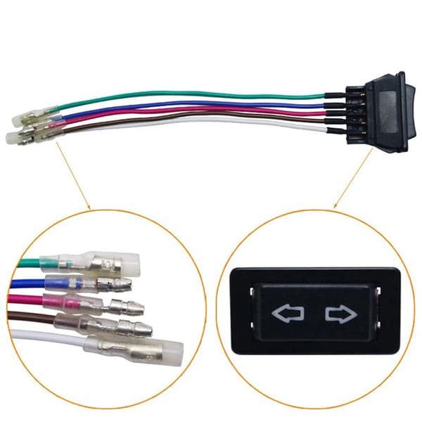 Profesjonell 5Pin 12 For 24 v Svart Bil Power Window Switch Wit Black 1pc