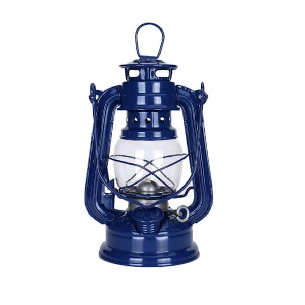 19 cm Retro udendørs camping petroleumslampe bærbar lanterne bronz Dark Blue one size