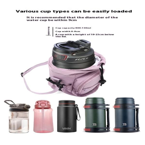 Vattenflaskhållare med rem Isolering Vattenflaskbärare Pink
