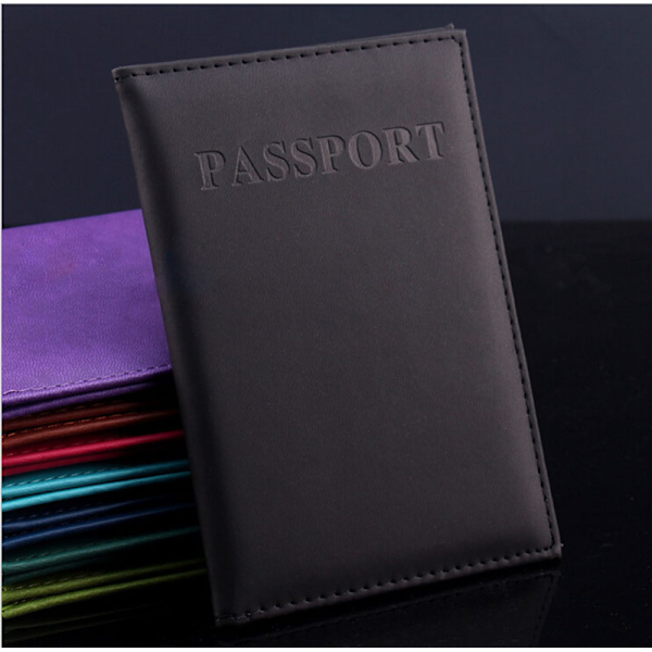 Naiset Miesten passipidike Keinonahkainen matkapassin cover Ca Black one size