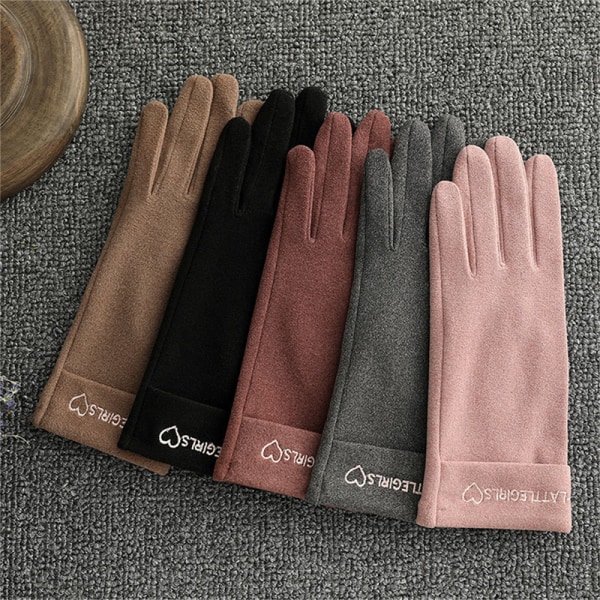 Dame vintervarme hansker vindtette sykkelhansker Therml Touc Khaki one size