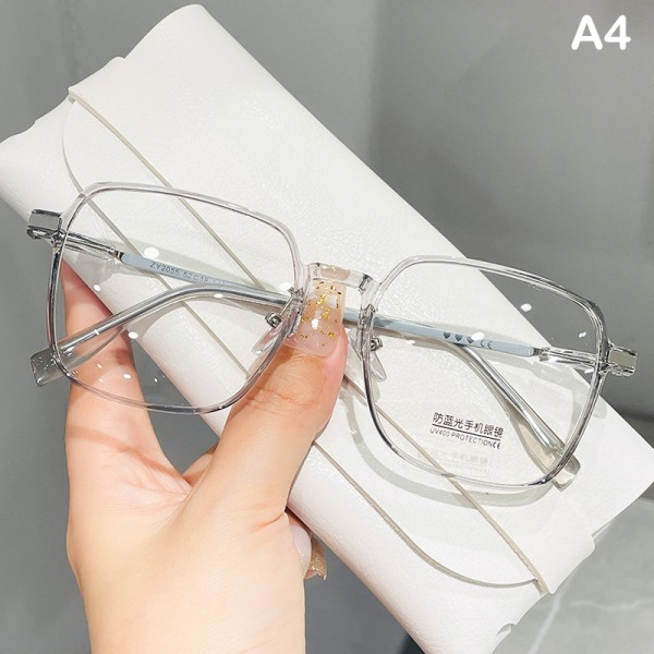 Anti Blue Light Briller Kvinner Menn Stor Frame Transparent Eyeglass A2 one size