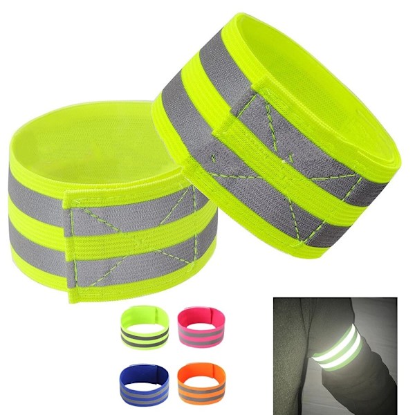 Reflekterende bånd Armbælte LED Reflekterende lys Arm Armbånd Stra Yellow one size